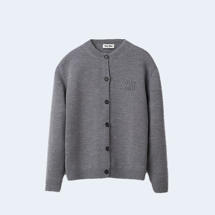 미우미우 울 나일론 니트 가디건