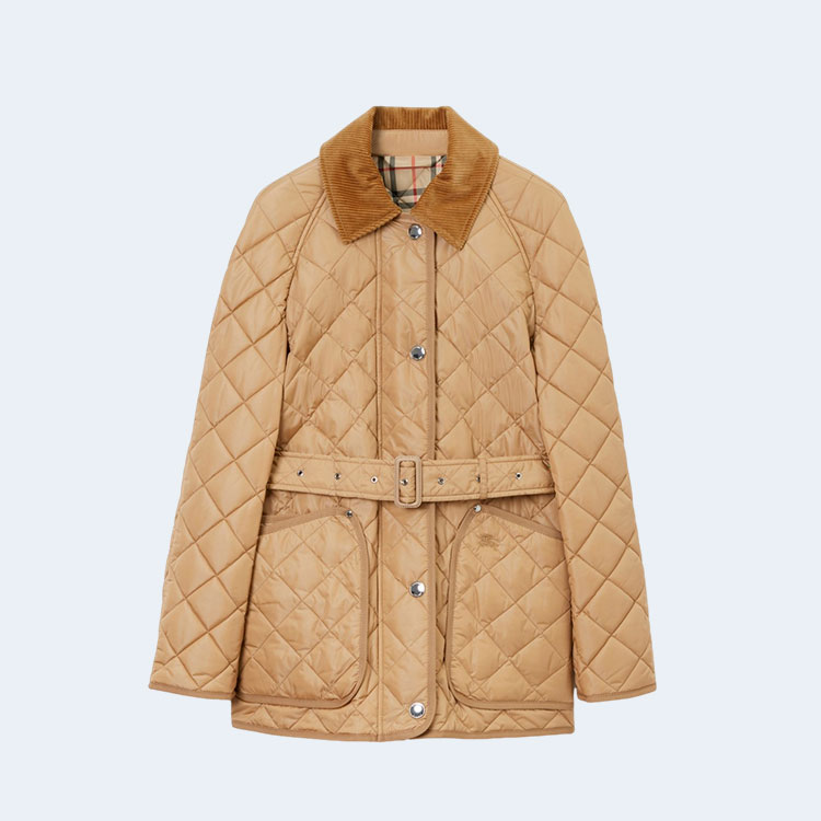 버버리 다이아몬드 퀄팅 나일론 베이지 자켓