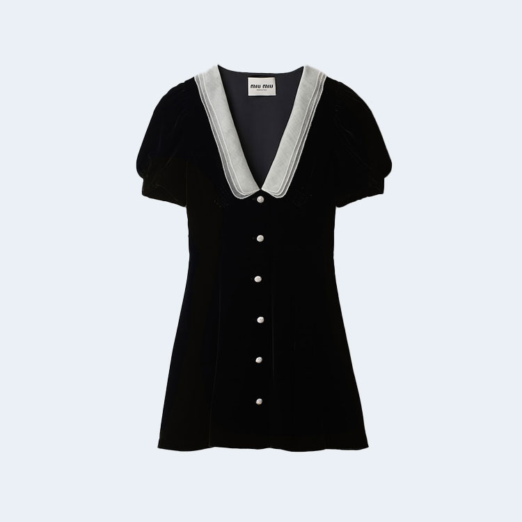 미우미우 벨벳 미니드레스