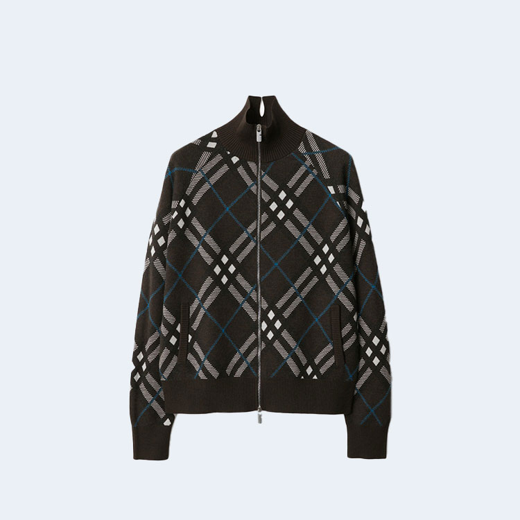 버버리 체크 울 모헤어 블렌드 재킷