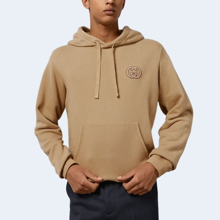 구찌 코튼 저지 후드 스웨트셔츠 카멜