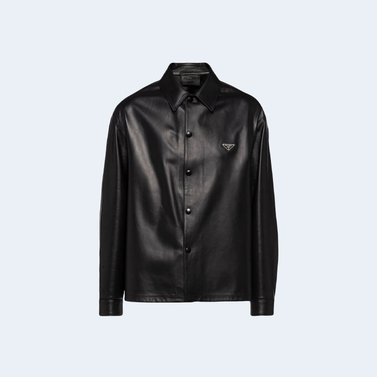 프라다 로고장식 나파 가죽 자켓