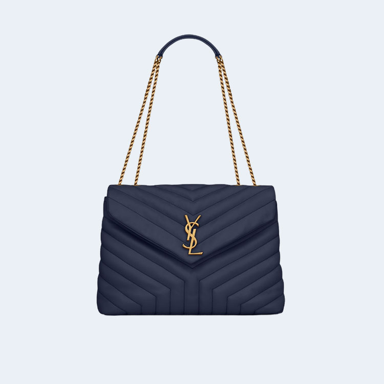 생로랑 마틀라세 루루 미디움 백 블루