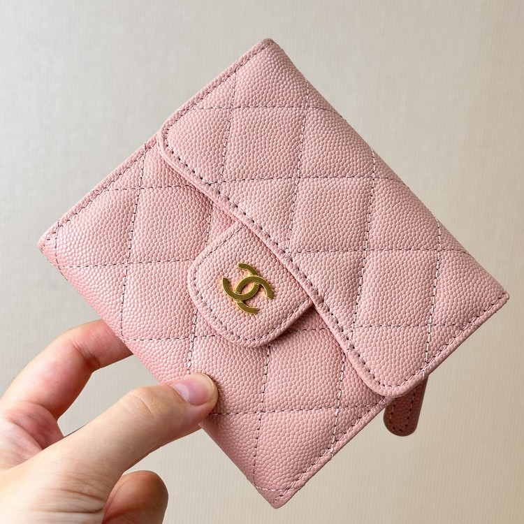 샤넬 클래식 스몰 지갑 캐비어 골드 메탈