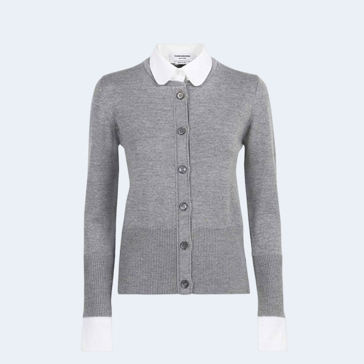 톰브라운 크루넥 셔츠 가디건