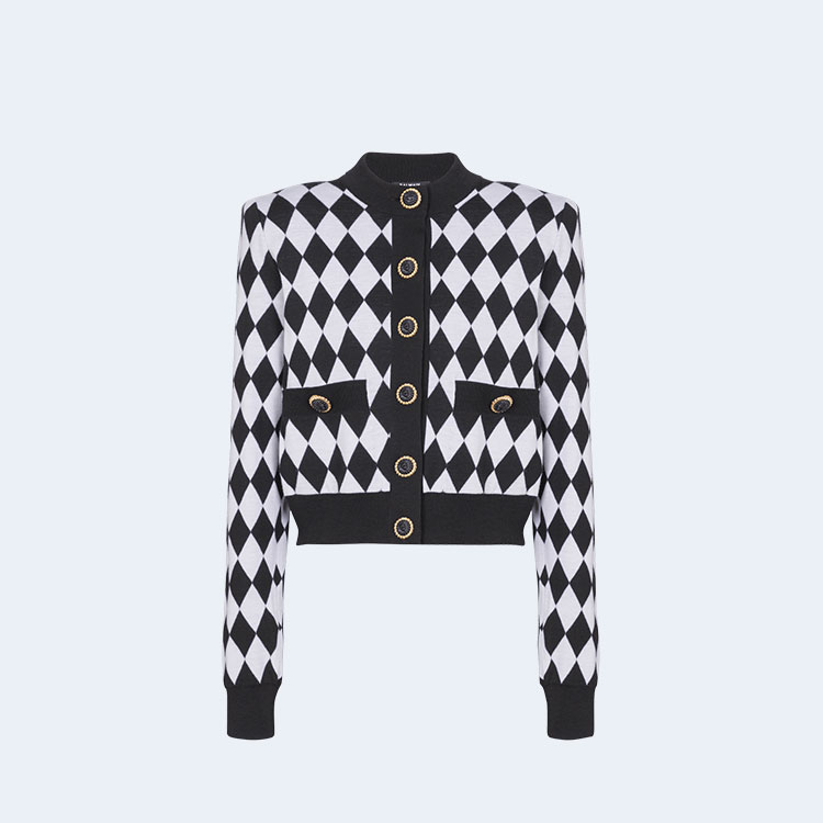 발망 다이아몬드 니트 가디건 블랙