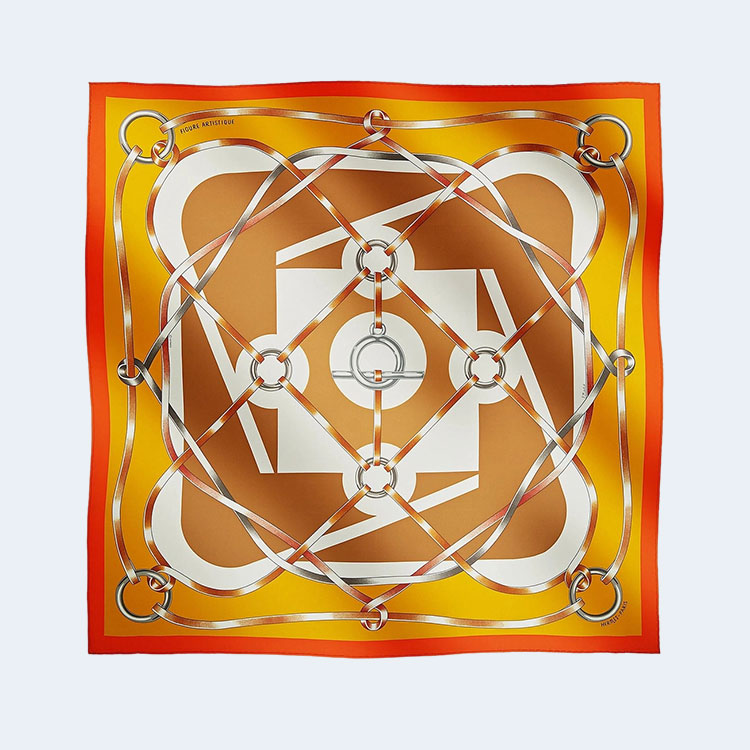 에르메스 Figure Artistique 90 오랑쥬 스카프