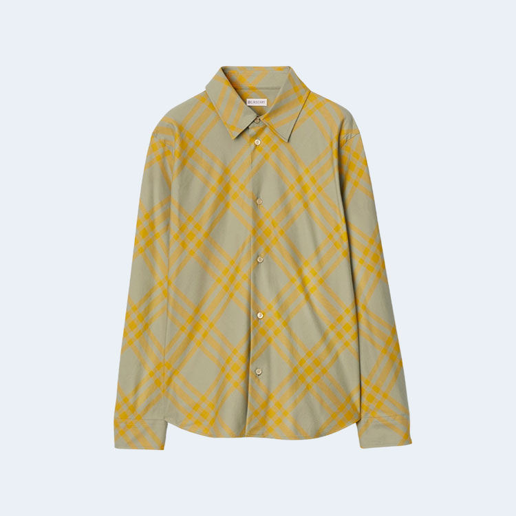 버버리 체크 코튼 셔츠 헌터