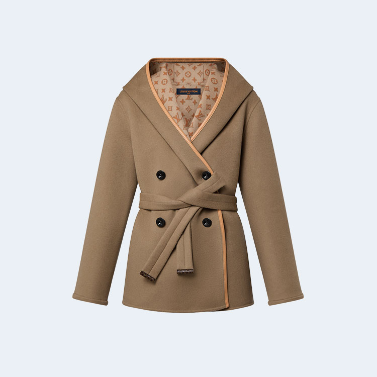 루이비통 3D 모노그램 더블 브레스티드 랩 코트 1ABT6U