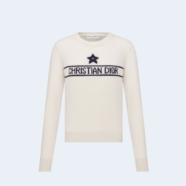 디올 캐시미어 니트 스웨터 화이트