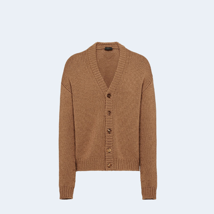 프라다 카멜 브라운 가디건