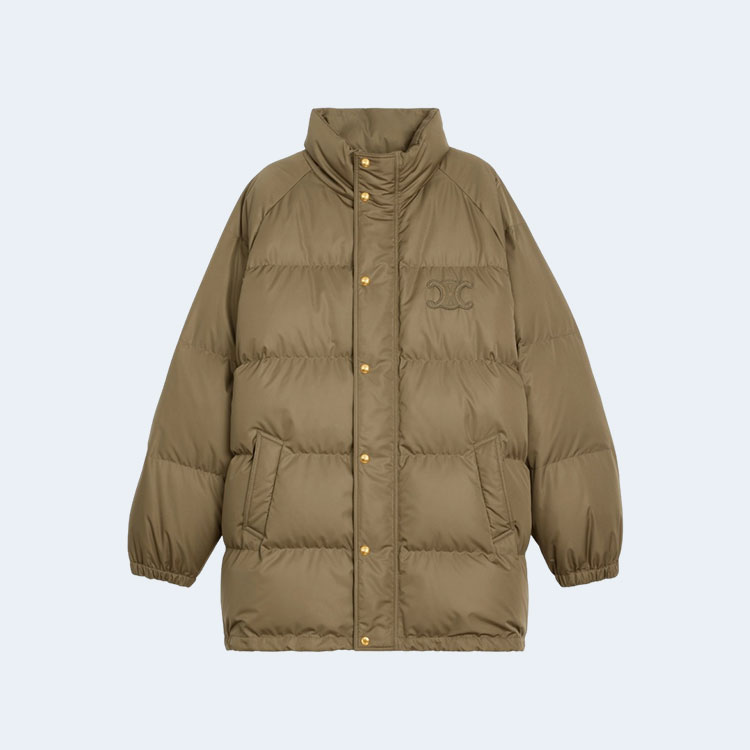 셀린느 라이트웨이트 나일론 오버사이즈 푸퍼 자켓 브라운