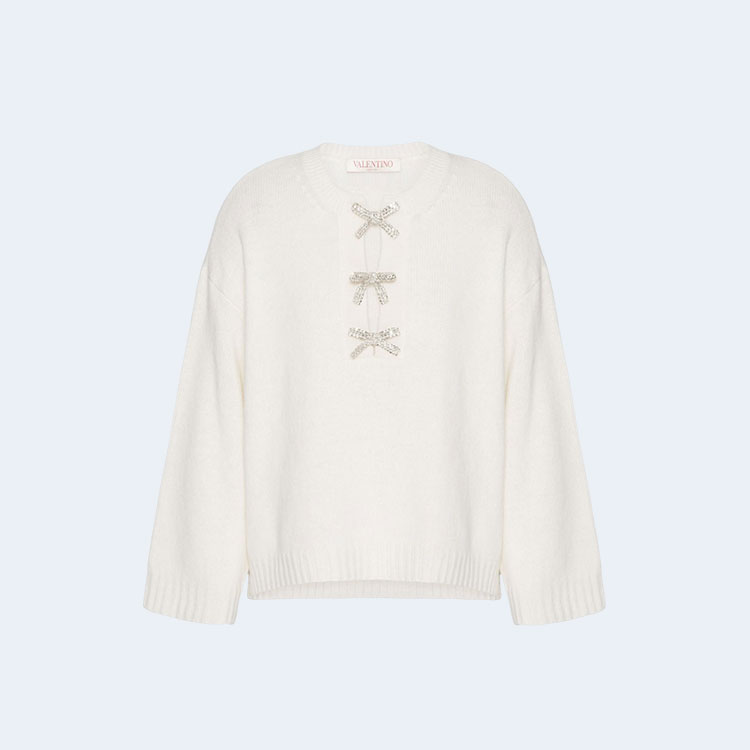 발렌티노 가라바니 자수 울 스웨터