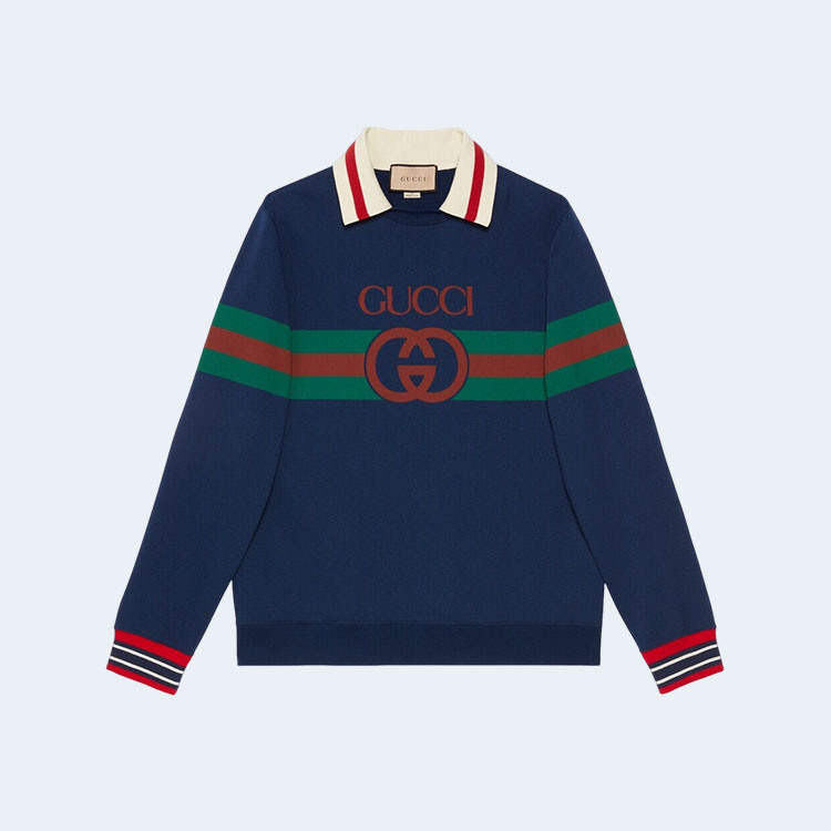 구찌 인터로킹 G 스트라이프 스웻 맨투맨