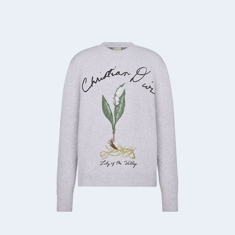 디올 코튼 블렌드 저지 은방울꽃 스웨터