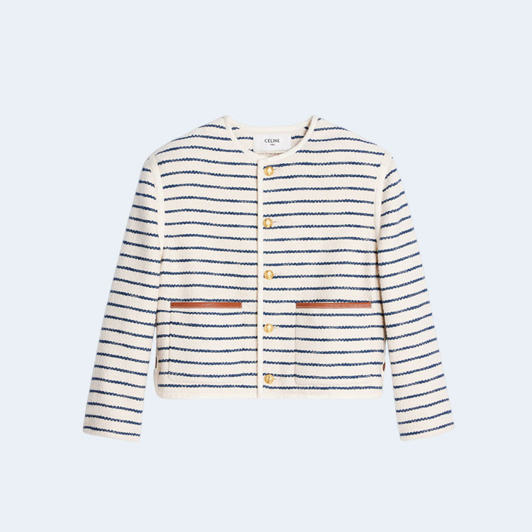 셀린느 스트라이프 카디건 자켓