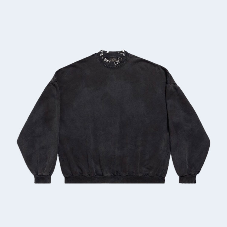 발렌시아가 피어시드 라운드 스웨트셔츠