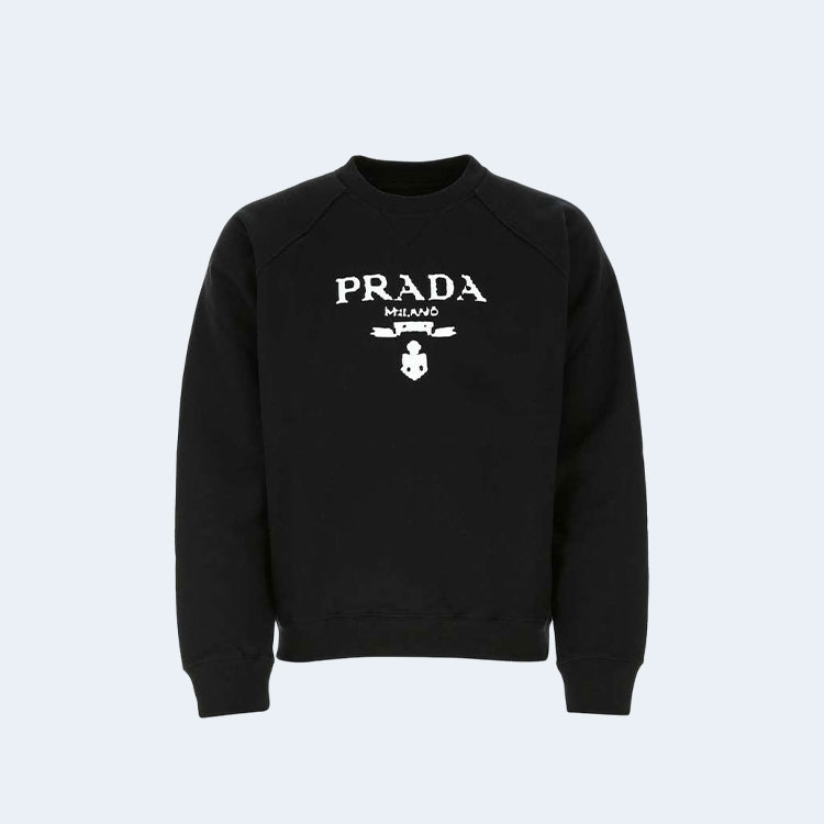 프라다 프론트 로고 라글란 맨투맨