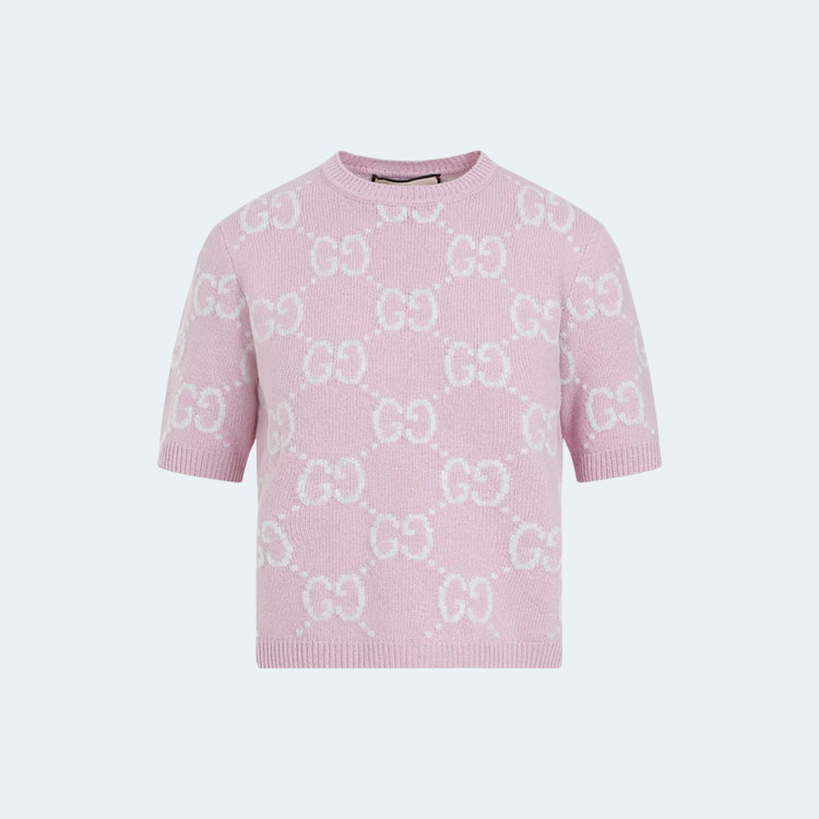 구찌 GG 소프트 울 니트 탑 핑크