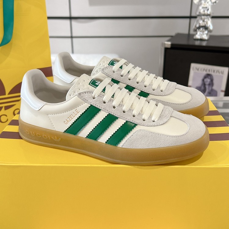 구찌 X 아디다스 가젤 스니커즈 화이트 /그린