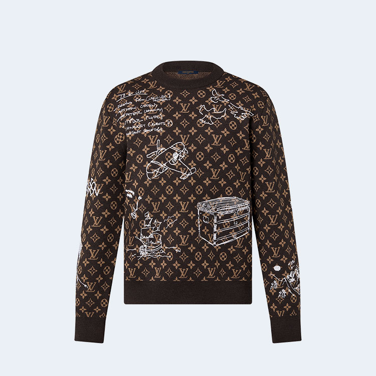 루이비통 모노그렘 엠브로이더드 울 크루넥 1ABXYY