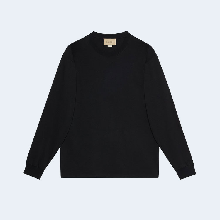 구찌 코튼 저지 스웨트셔츠 블랙