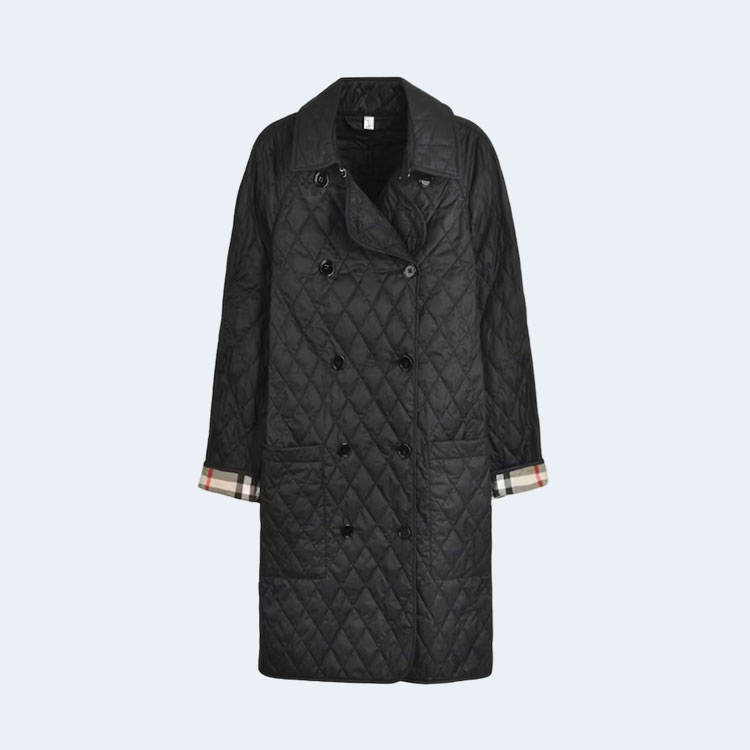 버버리 타이팅 다이아몬드 퀄팅 코트