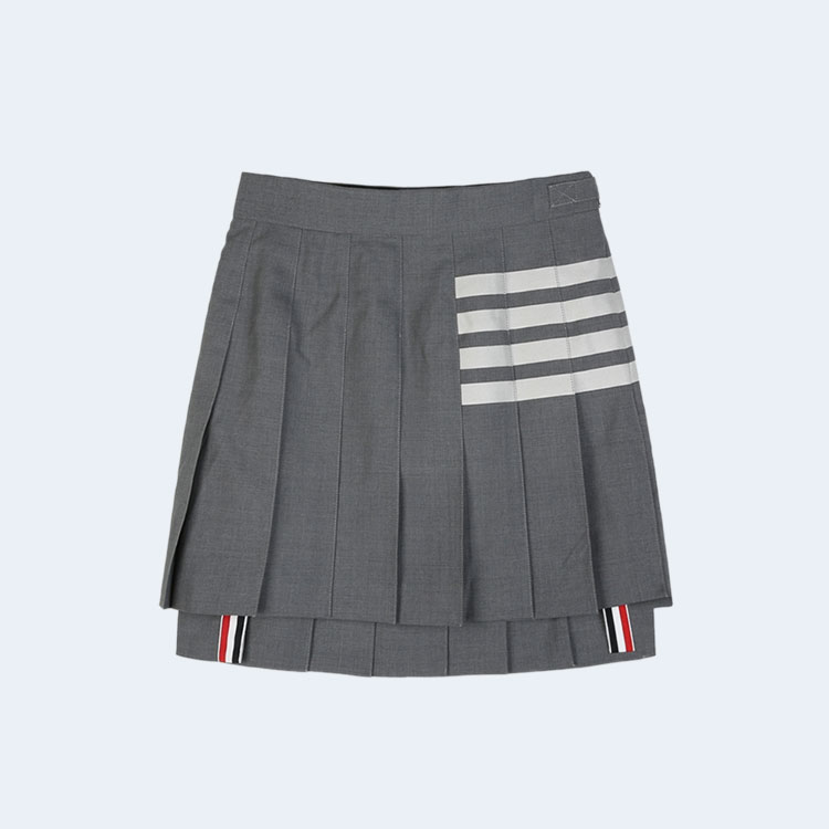 톰브라운 드롭백 플리츠 미니 스커트 그레이