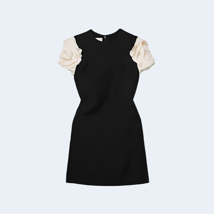 발렌티노 가라바니 울 실크 미니 드레스 블랙