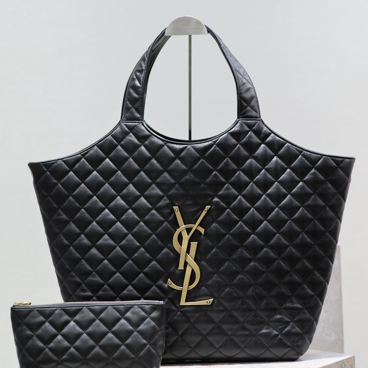 생로랑 아이케이 맥시 쇼퍼백 블랙