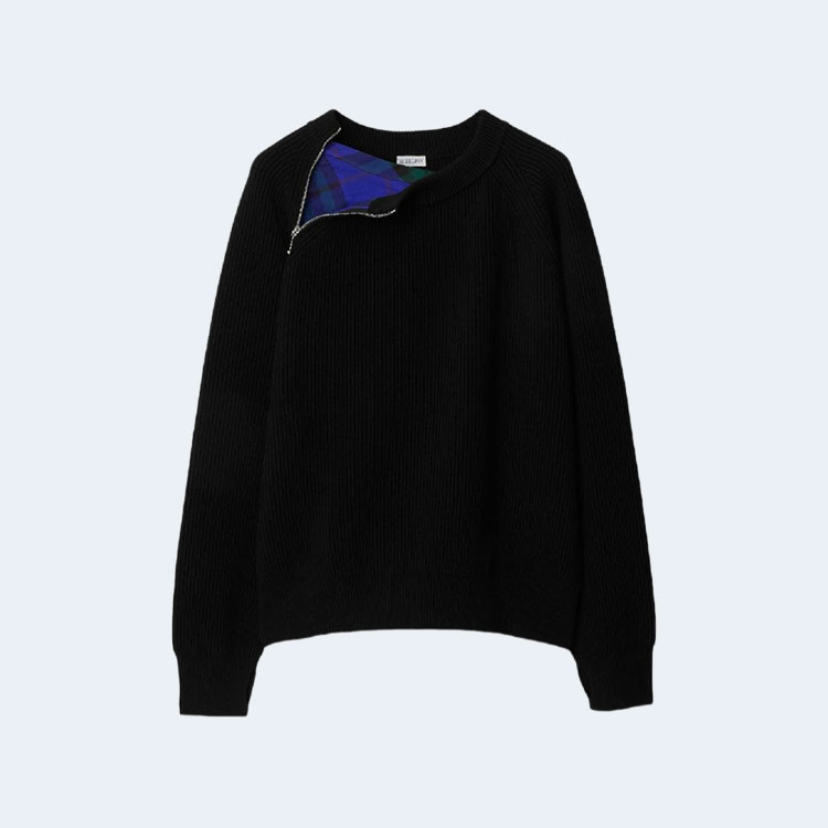 버버리 지퍼 디테일 울 니트