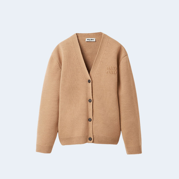 미우미우 나일론 니트 울 카디건