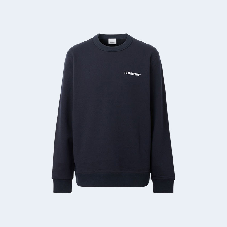 버버리 모노그램 모티프 코튼 스웨트셔츠 네이비