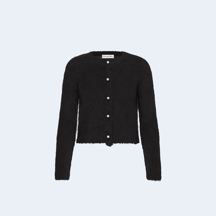 디올 블랙 알파카 울 니트 가디건