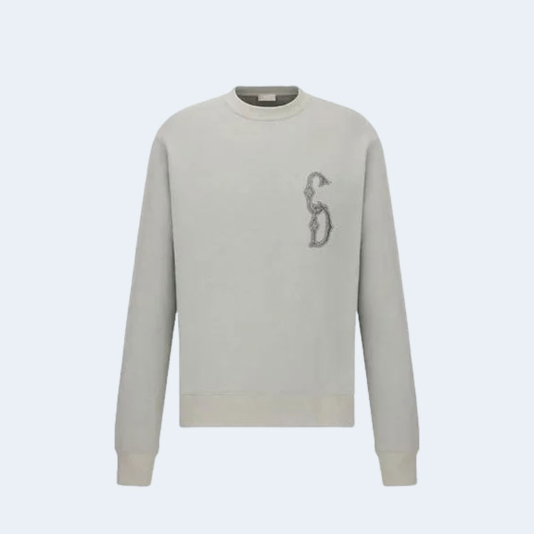 디올 인터레이스 자수 크루넥