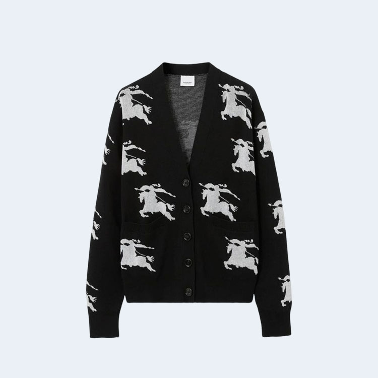 버버리 EKD 코튼 가디건 블랙