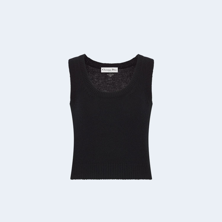 디올 아마릴리스 블랙 캐시미어 반소매 니트