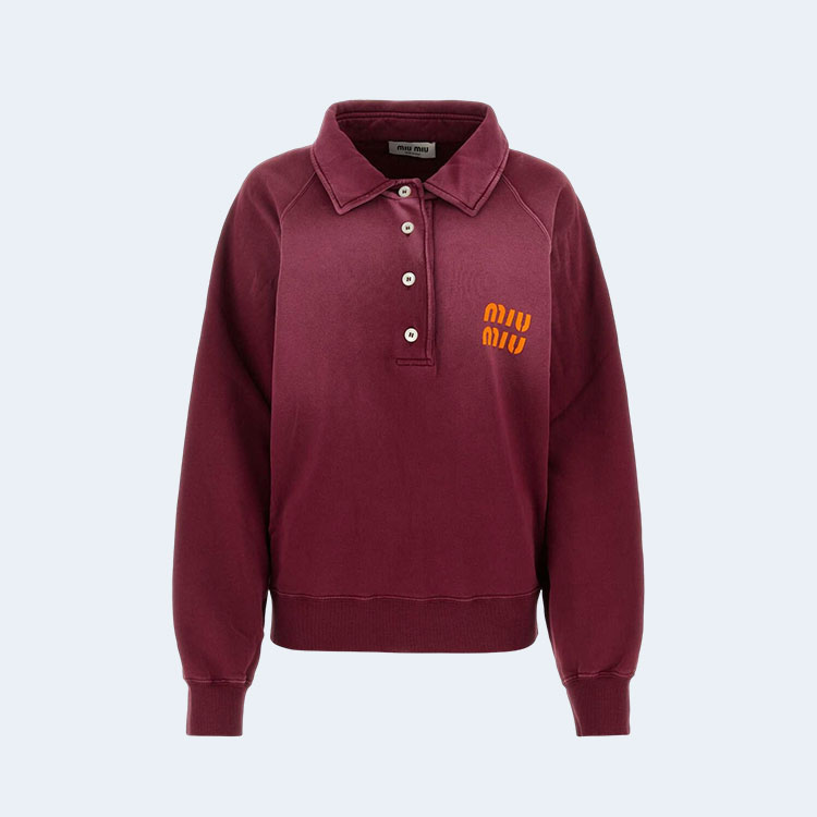 미우미우 롱 슬리브 폴로 로고