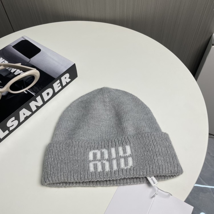 미우미우 울 비니 그레이