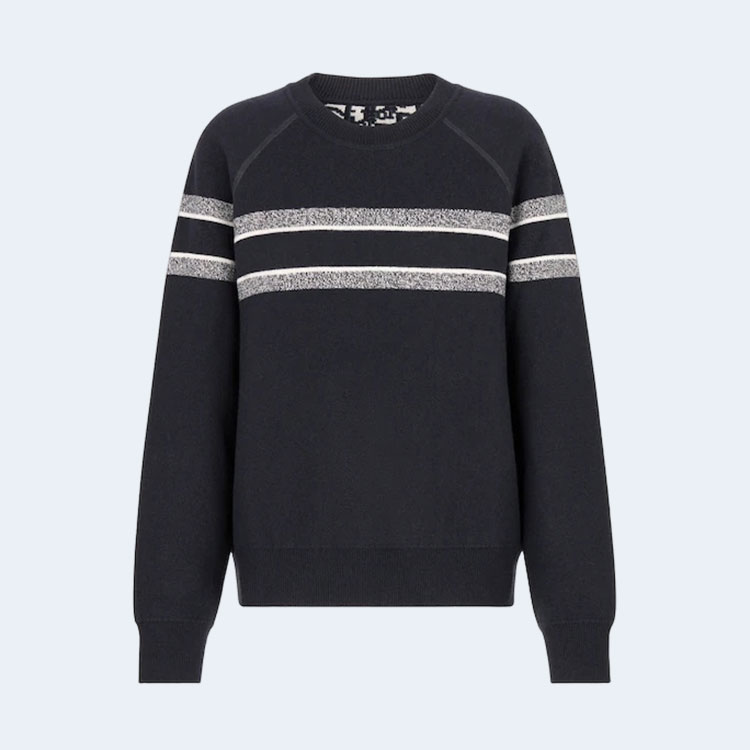 디올 리버서블 라운드 넥 스웨터