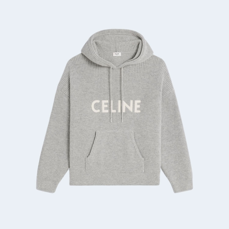 셀린느 립 울 후드 스웨터 그레이