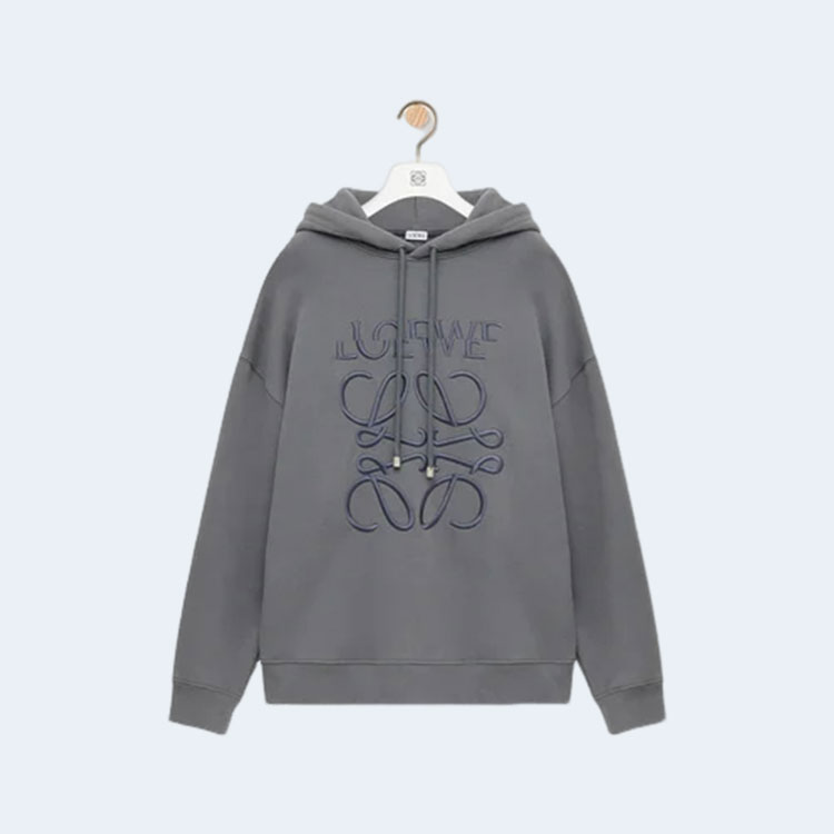 로에베 릴랙스 핏 후드 그레이