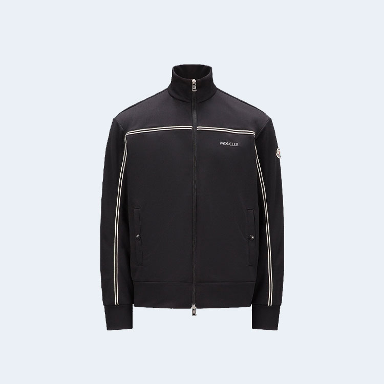 몽클레어 로고패치 하이넥 집업 자켓