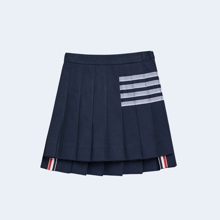 톰브라운 코튼 4-바 플리츠 미니 스커트