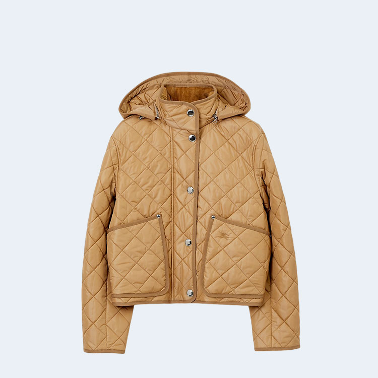 버버리 다이아몬드 퀄팅 나일론 크롭 자켓
