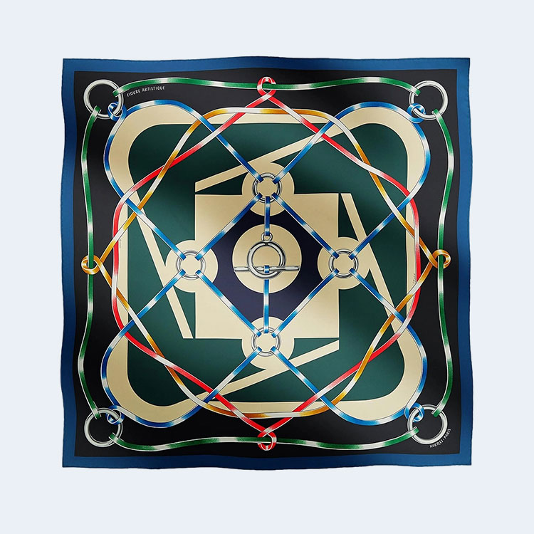 에르메스 Figure Artistique 90 마린 스카프