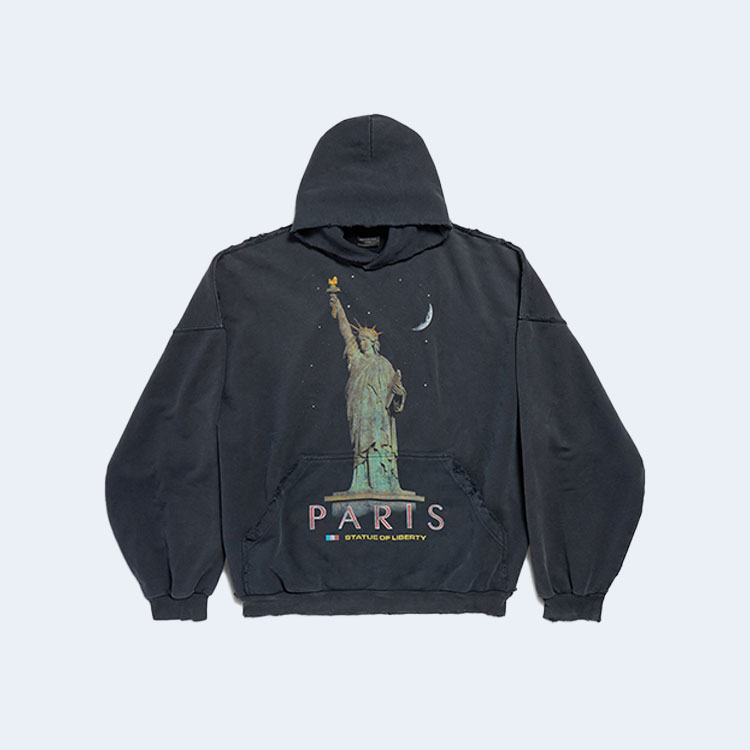 발렌시아가 파리 리버티 오버사이즈 후디 블랙