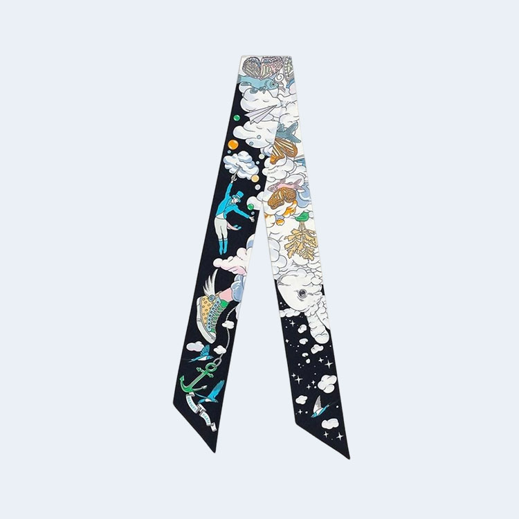 에르메스 Sur Mon Nuage 트윌리 블랙