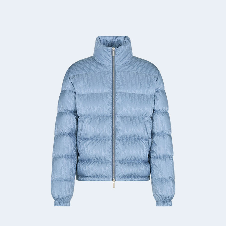 디올 오블리크 다운 자켓 블루