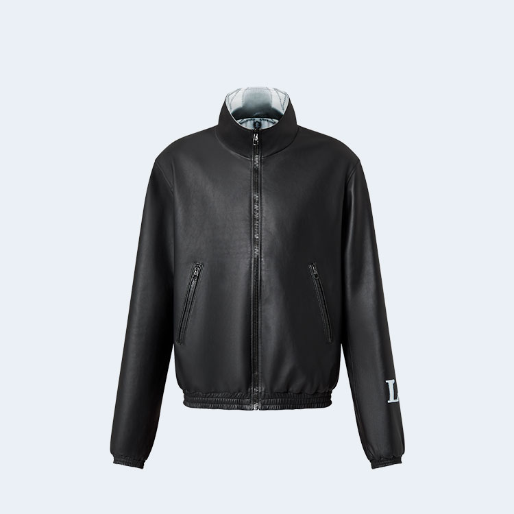 루이비통 리버서블 믹스 레더 블루종